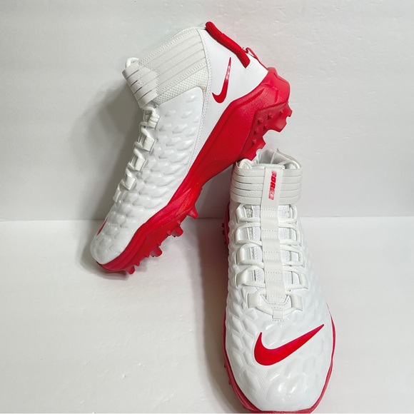 Nike Savage Pro 2 Shark Football Cleats Red White BV5448-104 Men’s Size 13.5